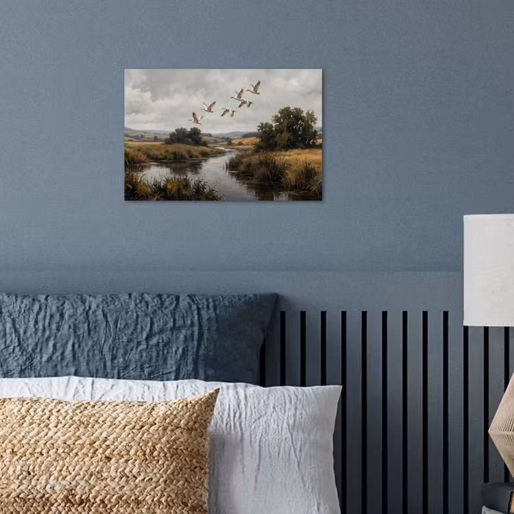 poster - Eenden - Rivier - Landschap - Vlucht - Nostalgisch — 3
