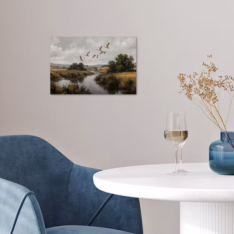 poster - Eenden - Rivier - Landschap - Vlucht - Nostalgisch — 4