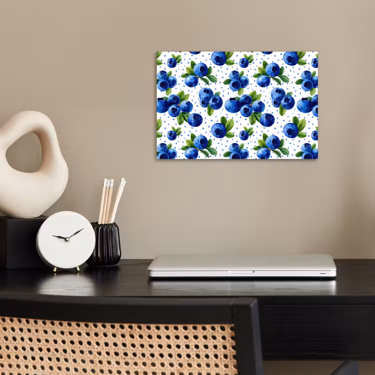 poster - Bessen - Patroon - Blauw — 2