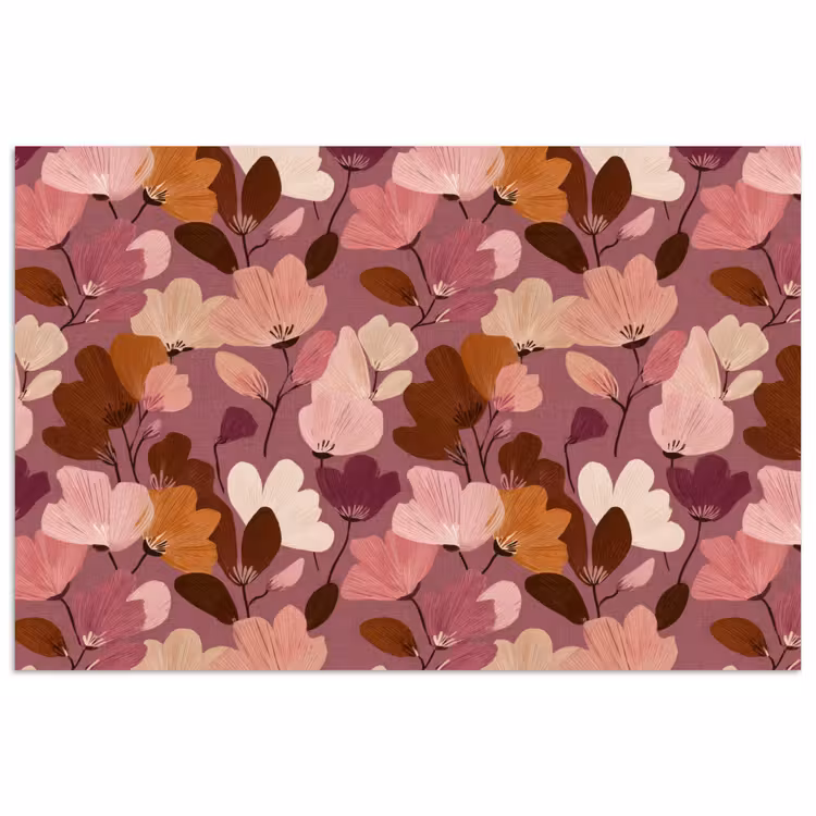 poster - Bloem - Patroon - Roze — 1