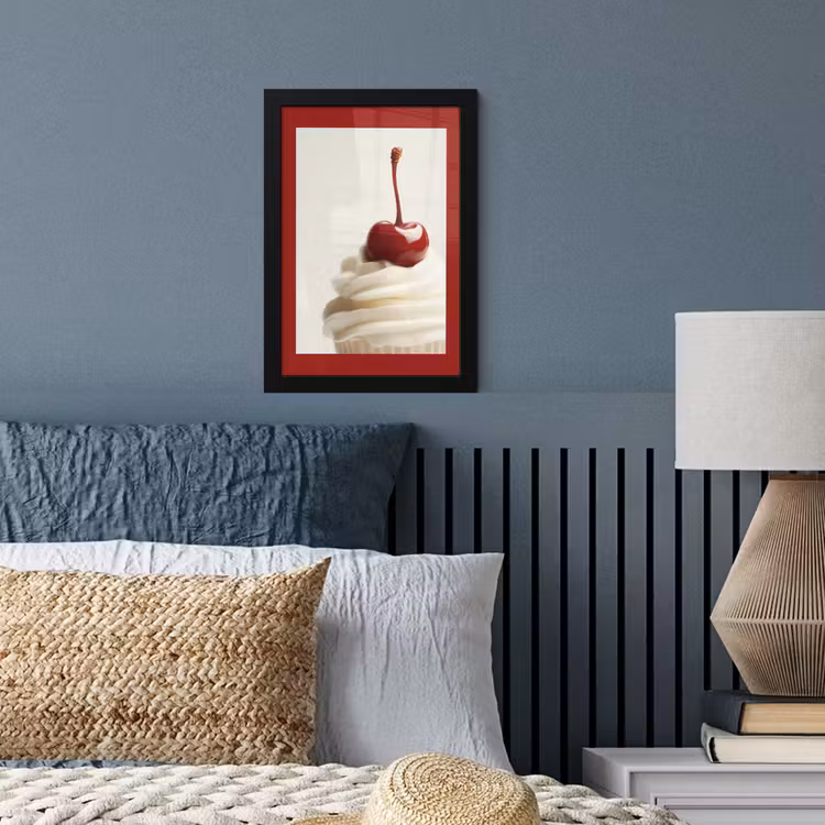 Poster met lijst - Cupcake - Kers - Rood — 4
