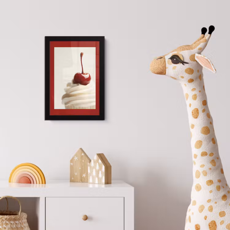 Poster met lijst - Cupcake - Kers - Rood — 5