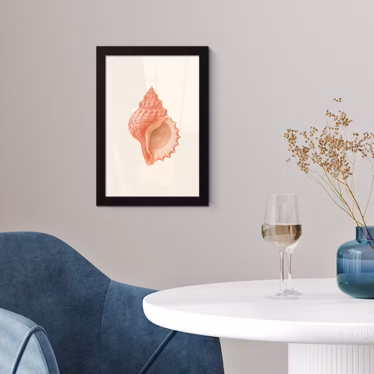 Poster met lijst - Schelp - Roze - Structuur — 2