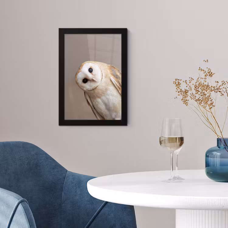 Poster met lijst - Uil - Bruin - Wit — 2