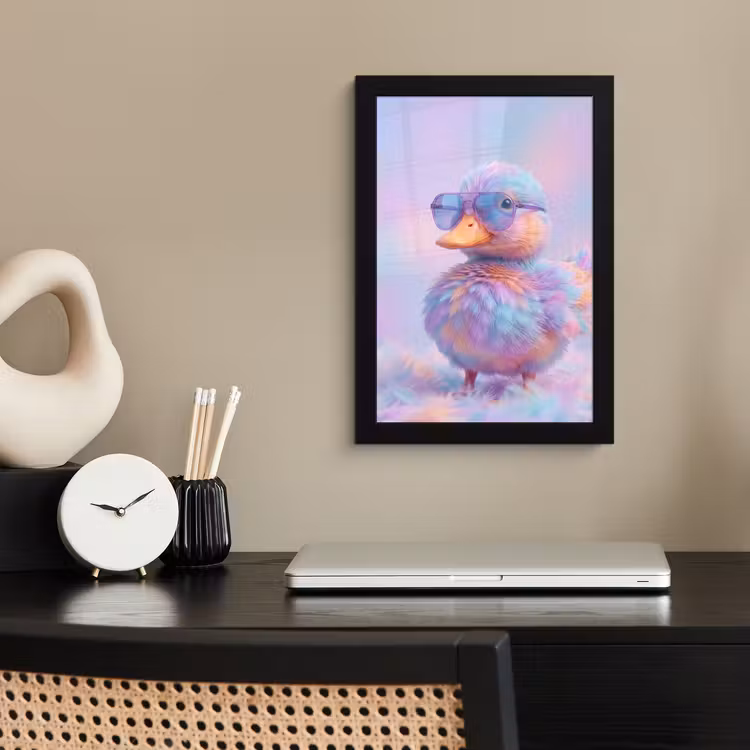 Poster met lijst - Eend - bril - Pastel — 3