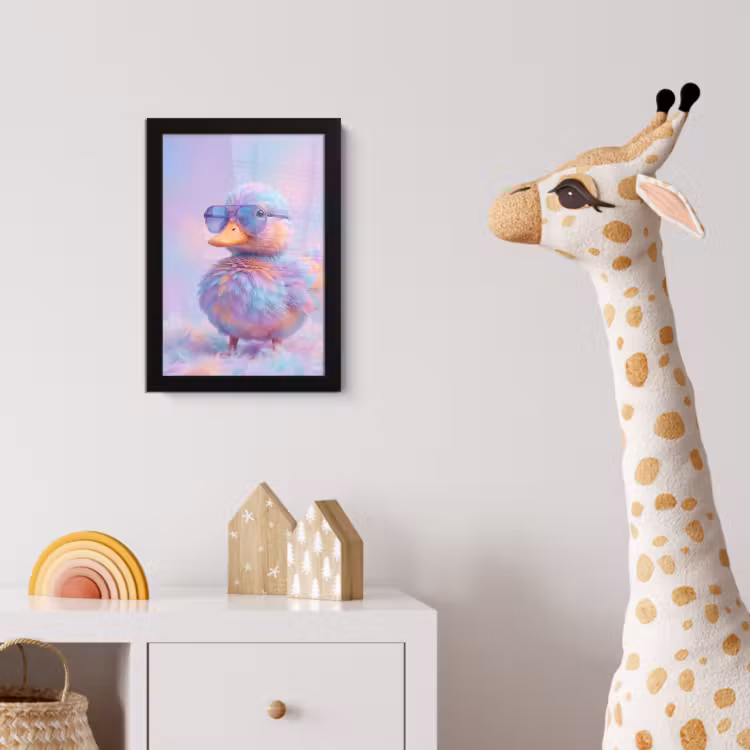Poster met lijst - Eend - bril - Pastel — 5