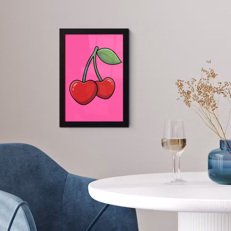 Poster met lijst - Kers - Roze - Fruit — 2
