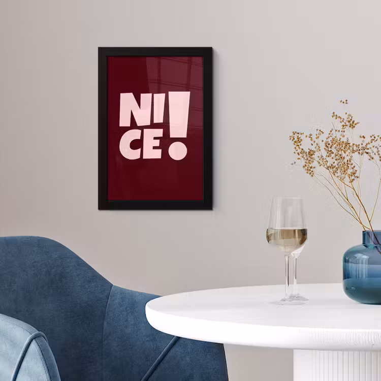 Poster met lijst - Nice - Uitroepteken - Rood — 2