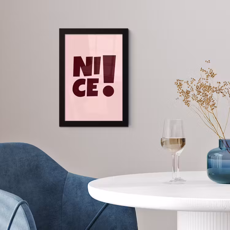 Poster met lijst - Nice - Uitroepteken - Roze — 2