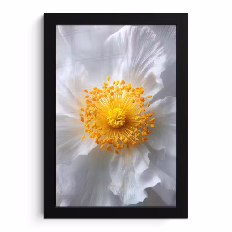 Poster met lijst - Wit - Bloem - Elegant — 1