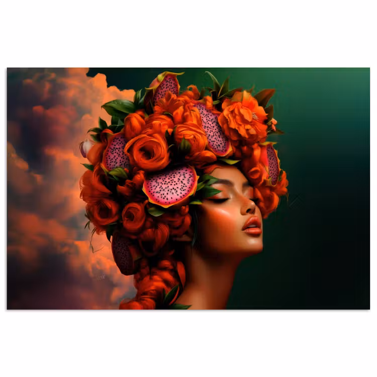 poster - Vrouw - Drankenfruit - Rozen — 1