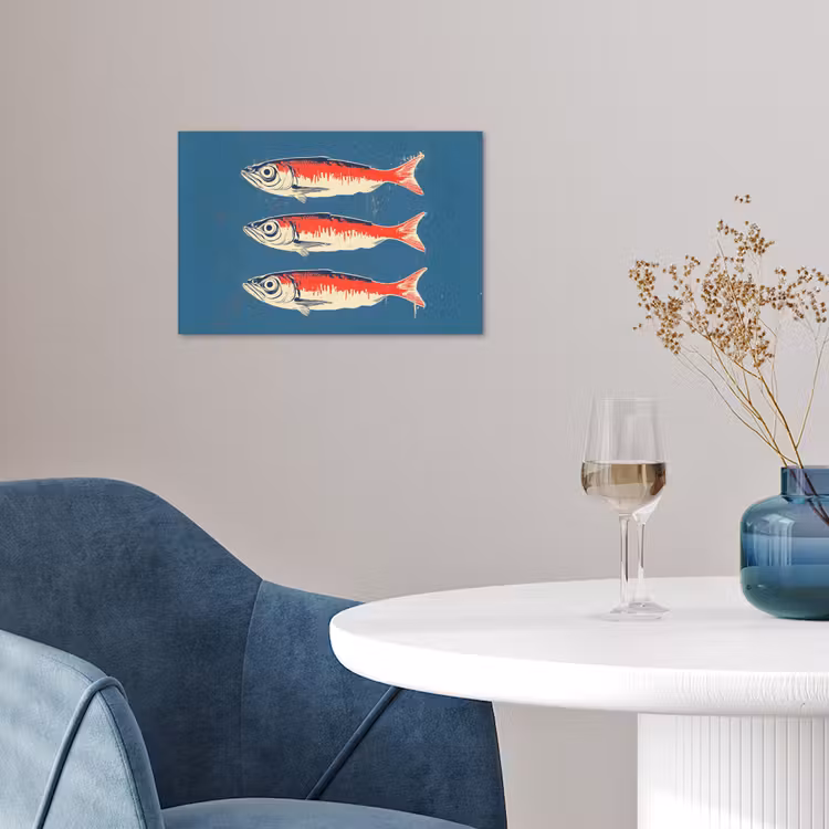 poster - Vissen - Rood - Blauw — 4