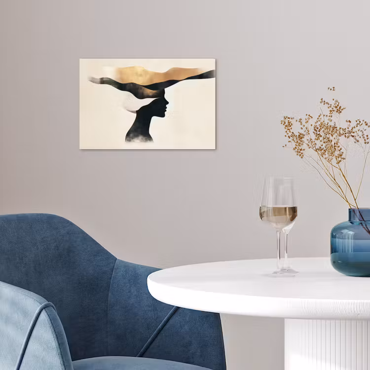 poster - Vrouw - Golven - Zwart — 4