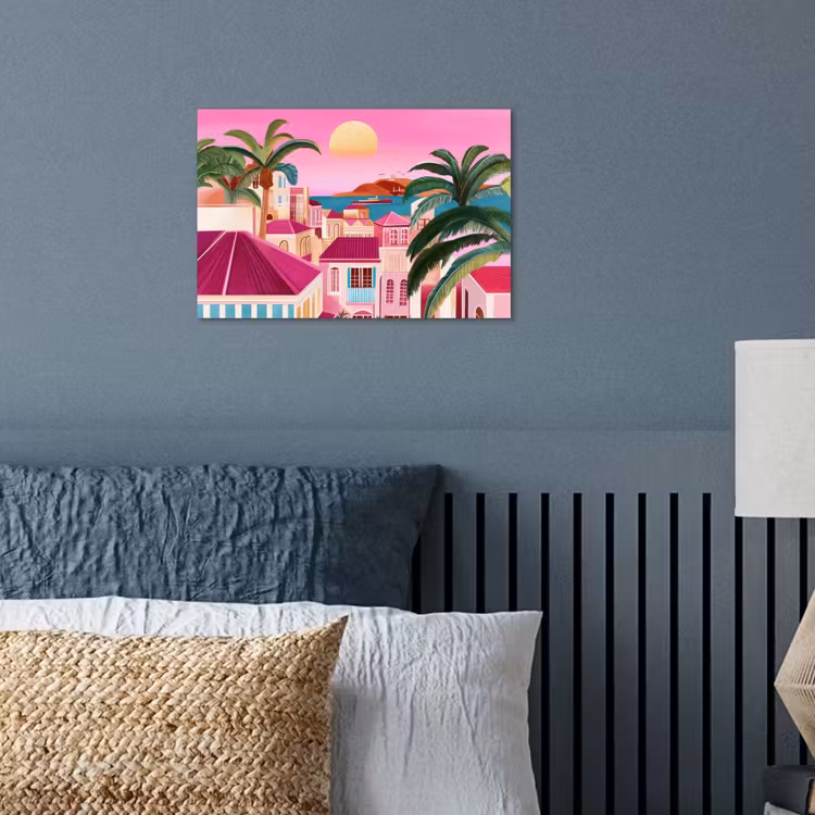 poster - Stad - Roze - Palmbomen — 3