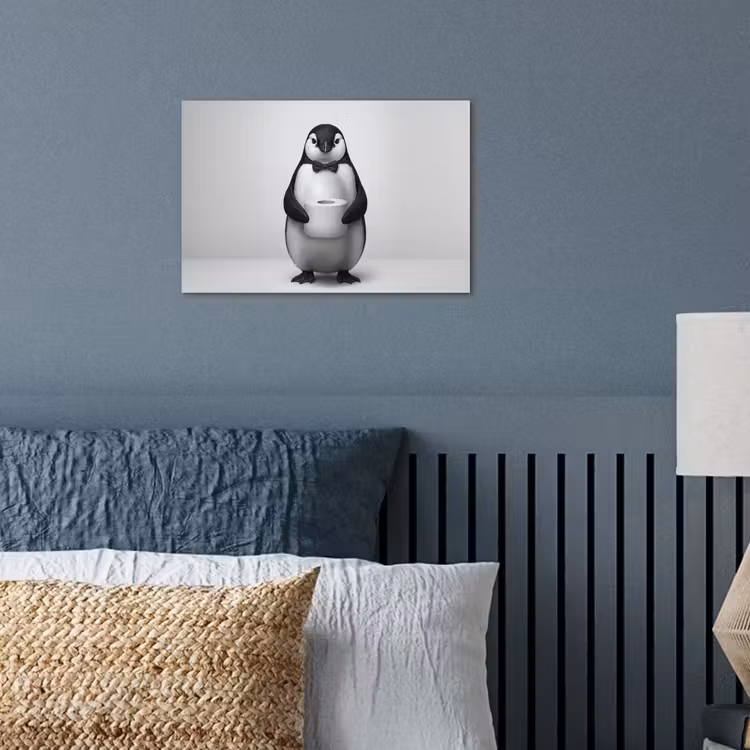 poster - Pinguïn - WC rol - Wit — 3
