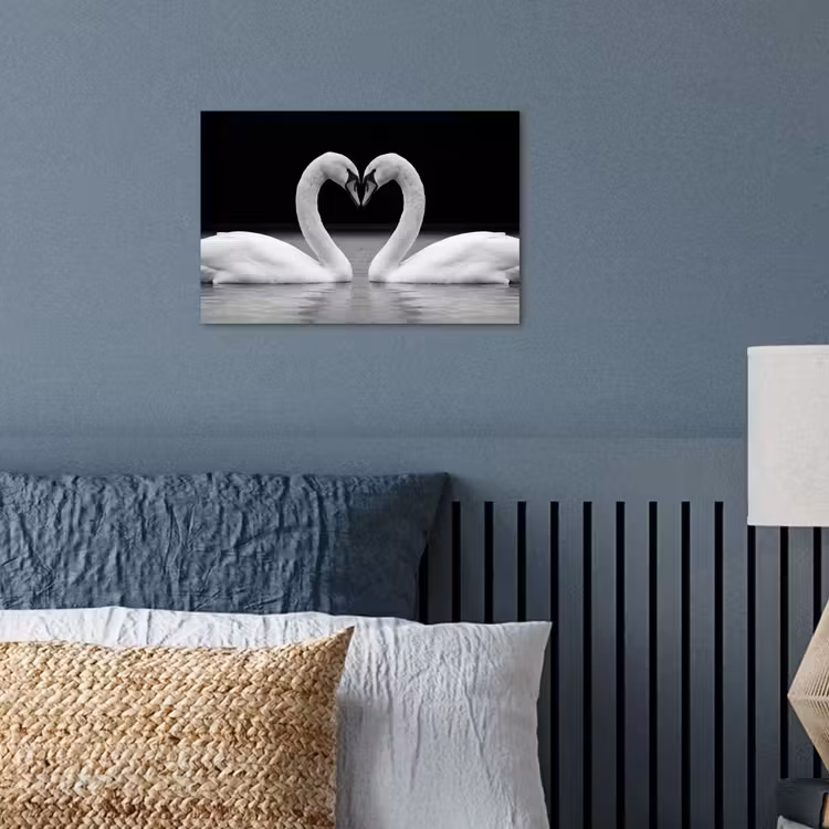 poster - Zwanen - Hart - Zwart - Wit — 3
