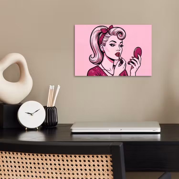 poster - Vintage - Vrouw - Roze — 2