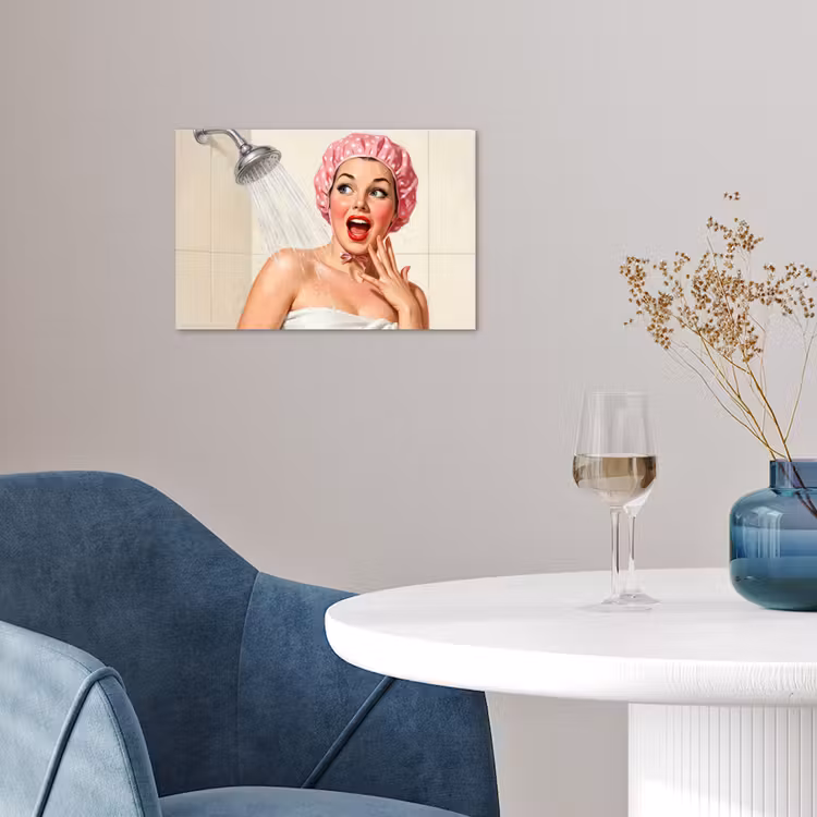 poster - Vrouw - Douche - Roze — 4