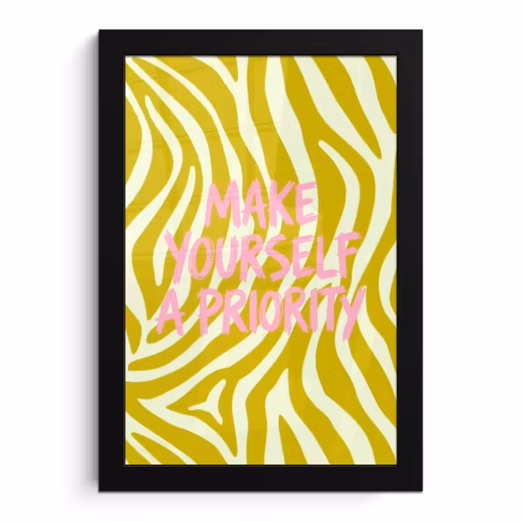 Poster met lijst - Zebraprint - Priority - Roze — 1