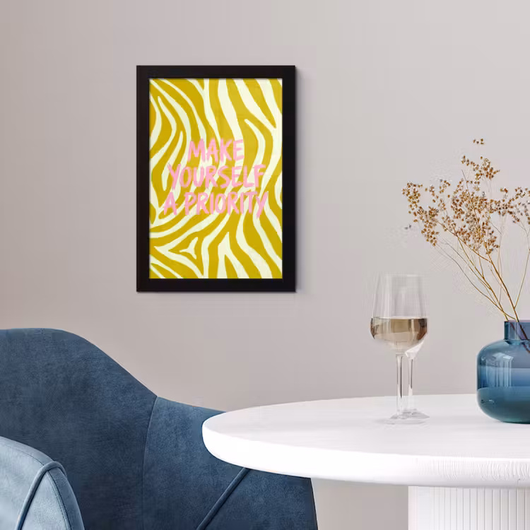 Poster met lijst - Zebraprint - Priority - Roze — 2