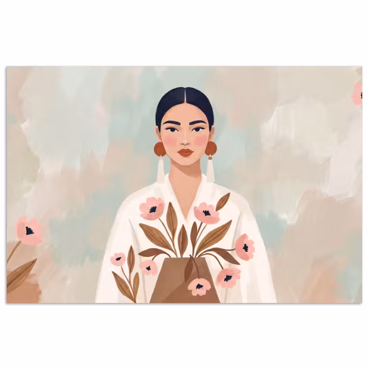 poster - Vrouw - Kimono - Pastel — 1