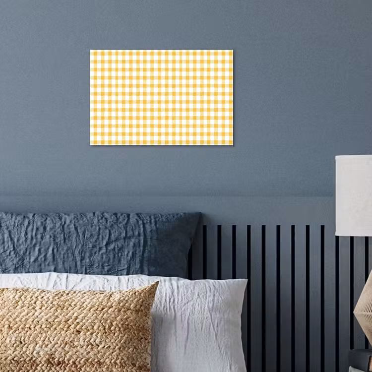 poster - Ruit - Gingham - Klassiek - Geel en Wit — 3