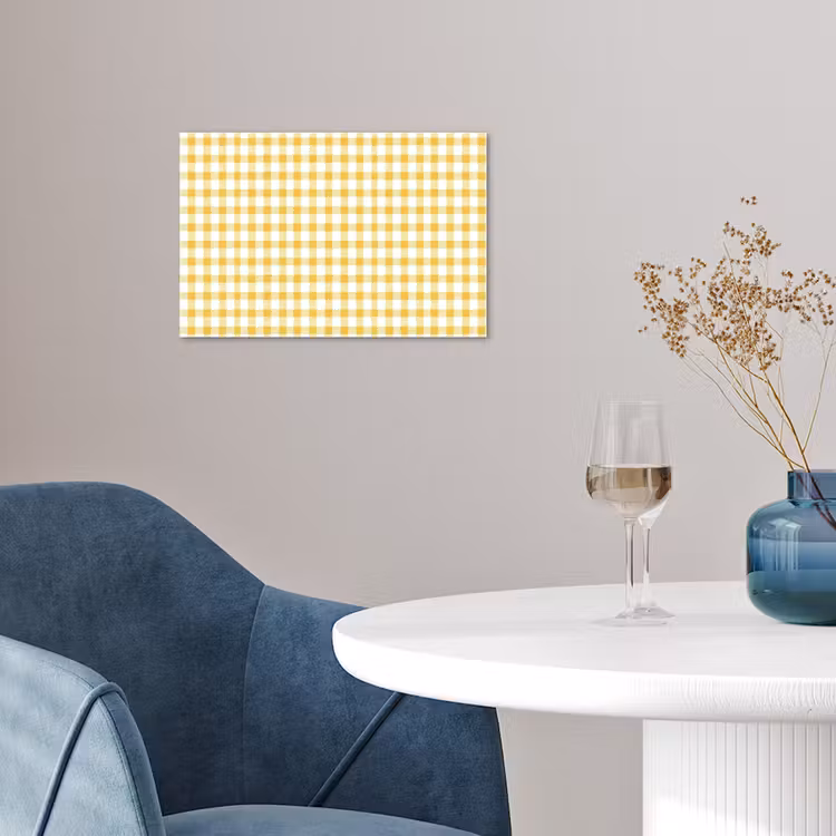 poster - Ruit - Gingham - Klassiek - Geel en Wit — 4