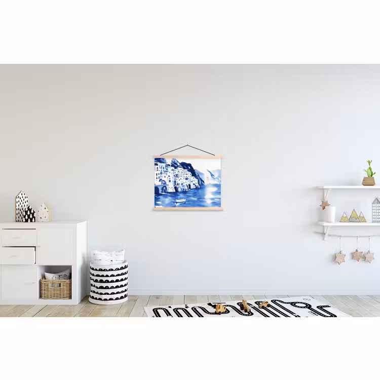 Schoolplaat - Dorp - Rotswand - Roeiboot - Water — 3
