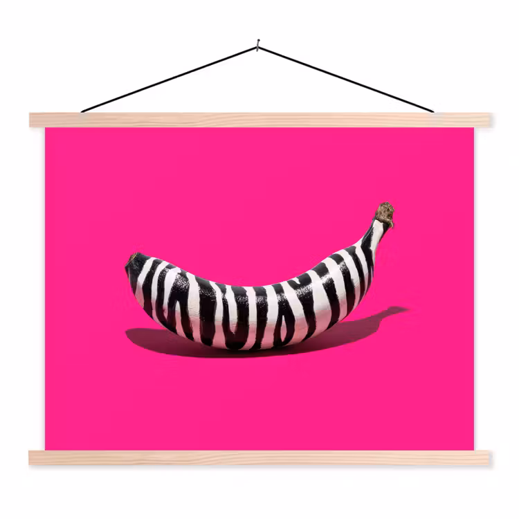 Schoolplaat - Banaan - Zebraprint - Roze — 1