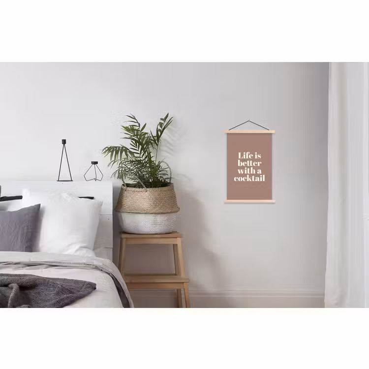 Schoolplaat - Cocktail - Tekst - Patroon - Wit — 2