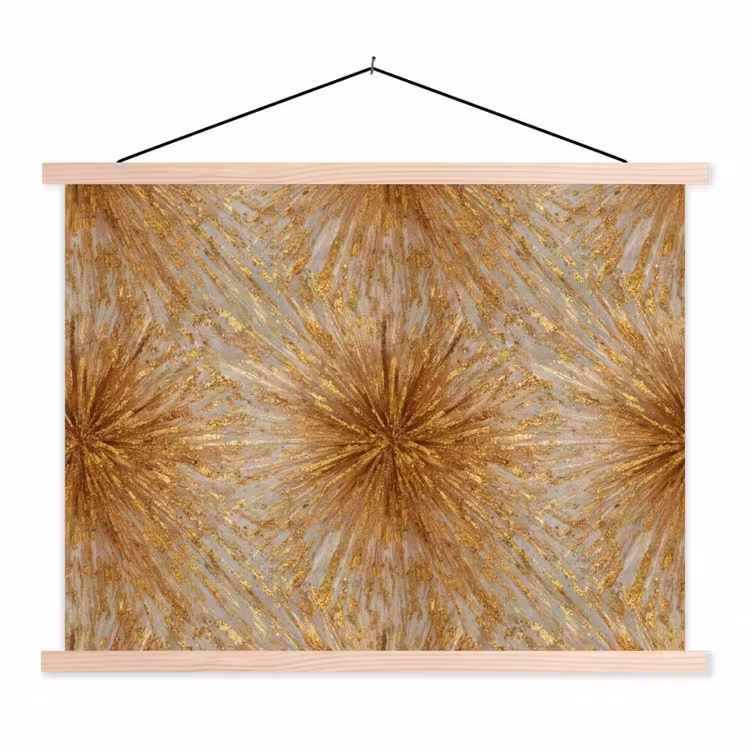 Schoolplaat - Explosie - Abstract - Goud - Wit — 1