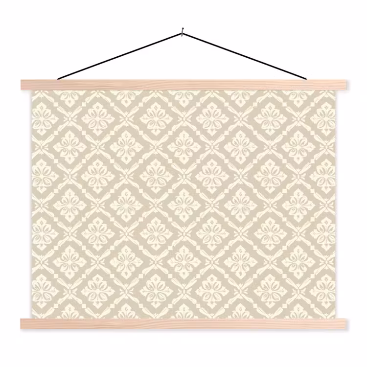 Schoolplaat - Floraal - Ornament - Beige — 1