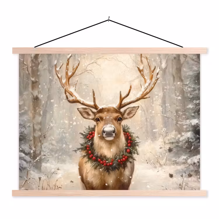 Schoolplaat - Kerst - Rendier - Winter - Krans — 1