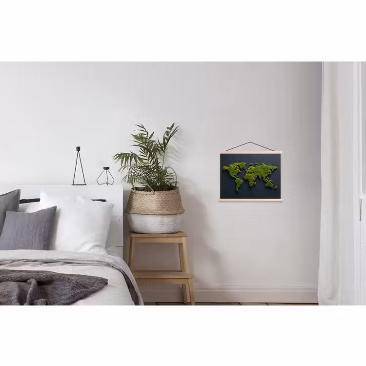 Schoolplaat - Wereldkaart - Mos -Levendig effect — 2