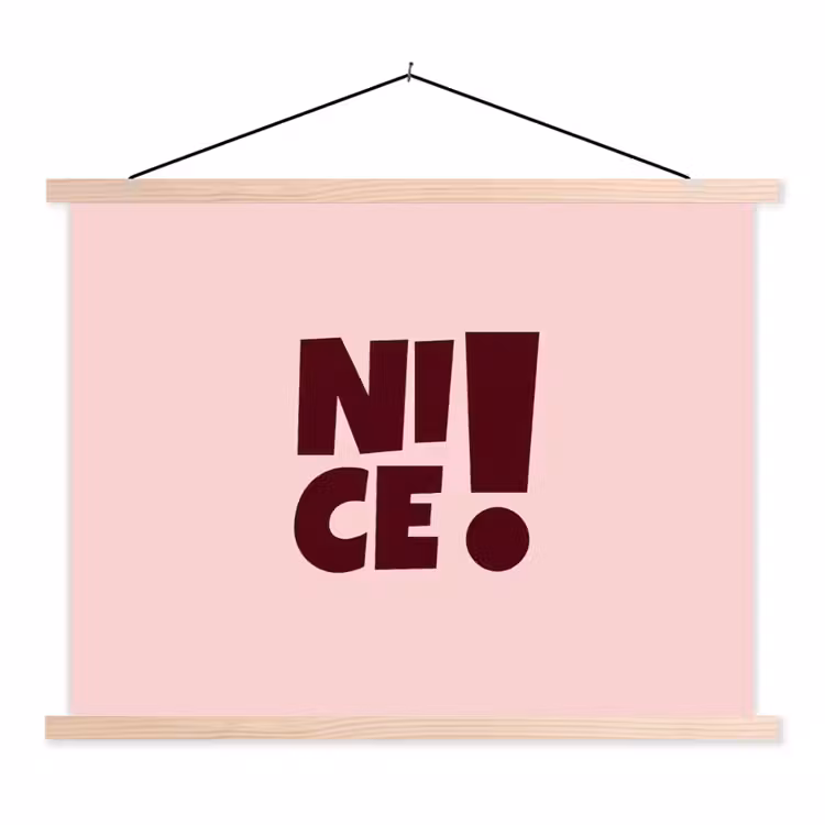 Schoolplaat - Nice - Uitroepteken - Roze — 1