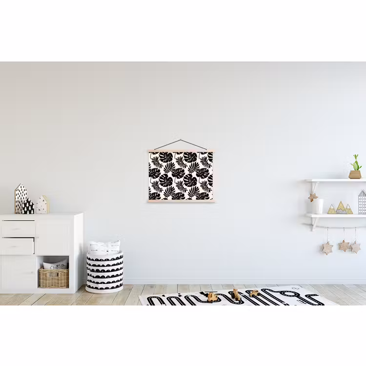Schoolplaat - Modern - Monstera - Zwart — 3