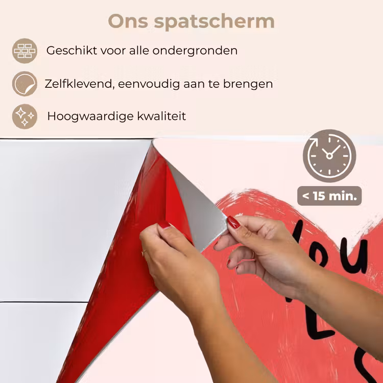 Spatscherm keuken - Hart - Rood - Valentijn — 4