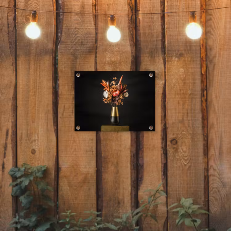 Tuinposter - Exotisch - Boeket - Vaas - Goud — 2