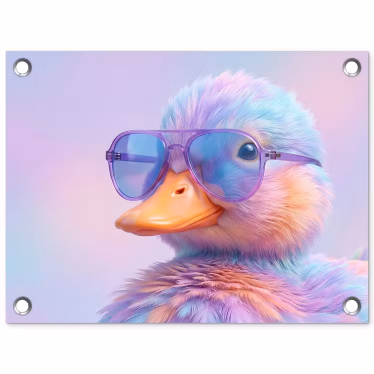 Tuinposter - Eend - bril - Pastel — 1