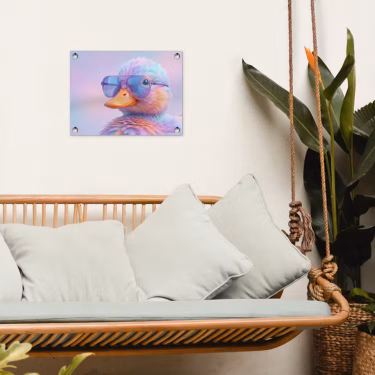 Tuinposter - Eend - bril - Pastel — 5