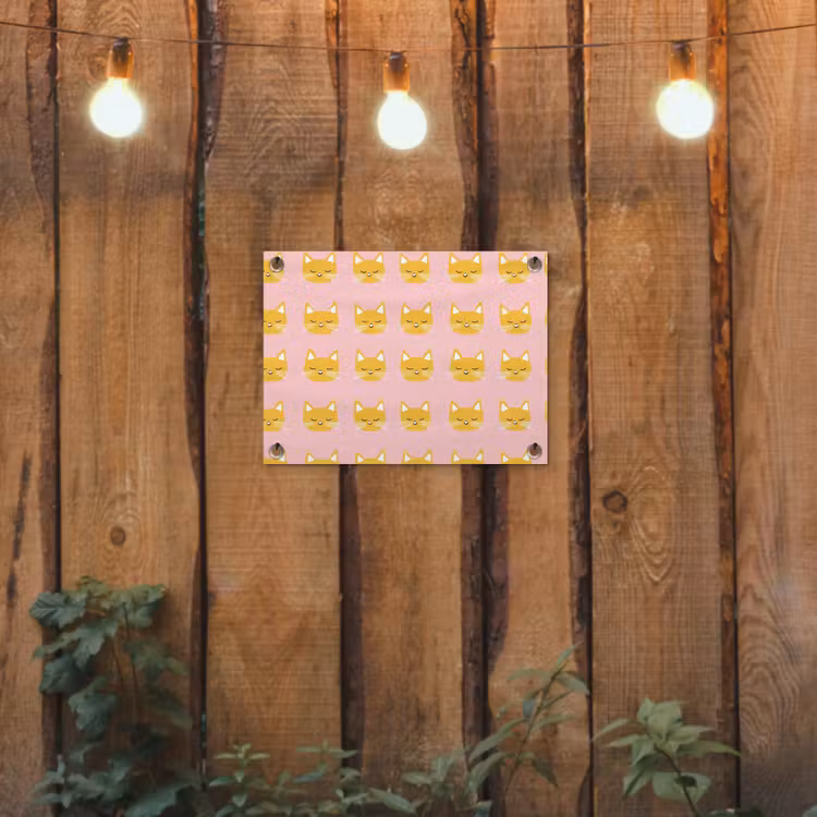 Tuinposter - Katten - Patroon - Roze — 2