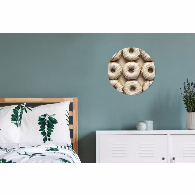 Wandcirkel - Aluminium - Donuts - Chocolade - Wit - Beige — 4