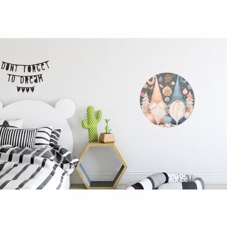 Wandcirkel - Aluminium - Kerst - Gnomen - Pastel — 5