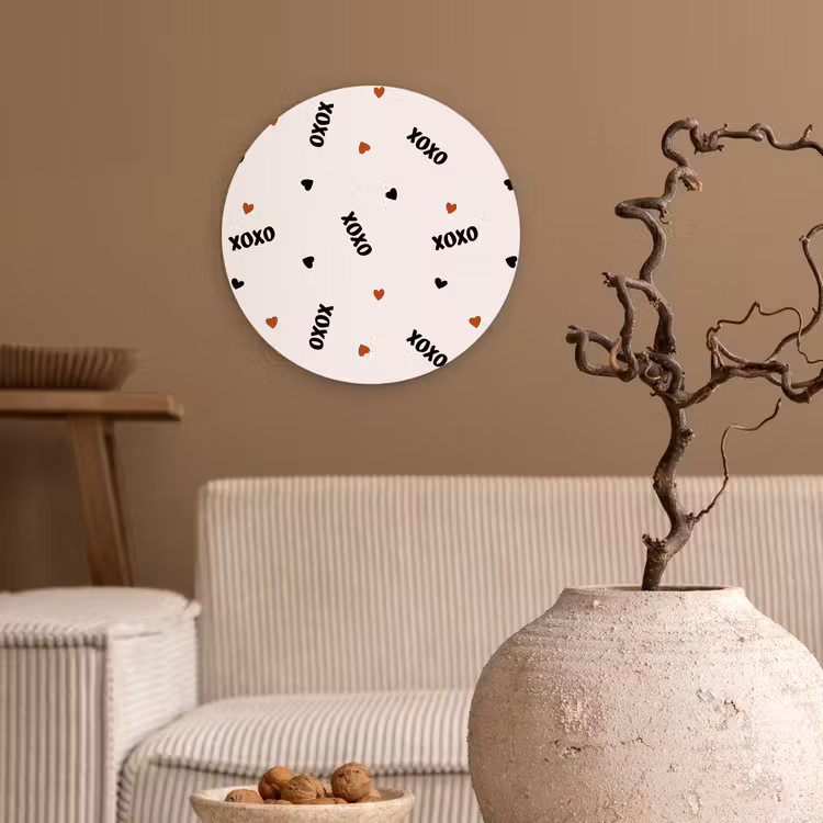 Wandcirkel - Glas - Beige - Hartjes - Patroon — 2