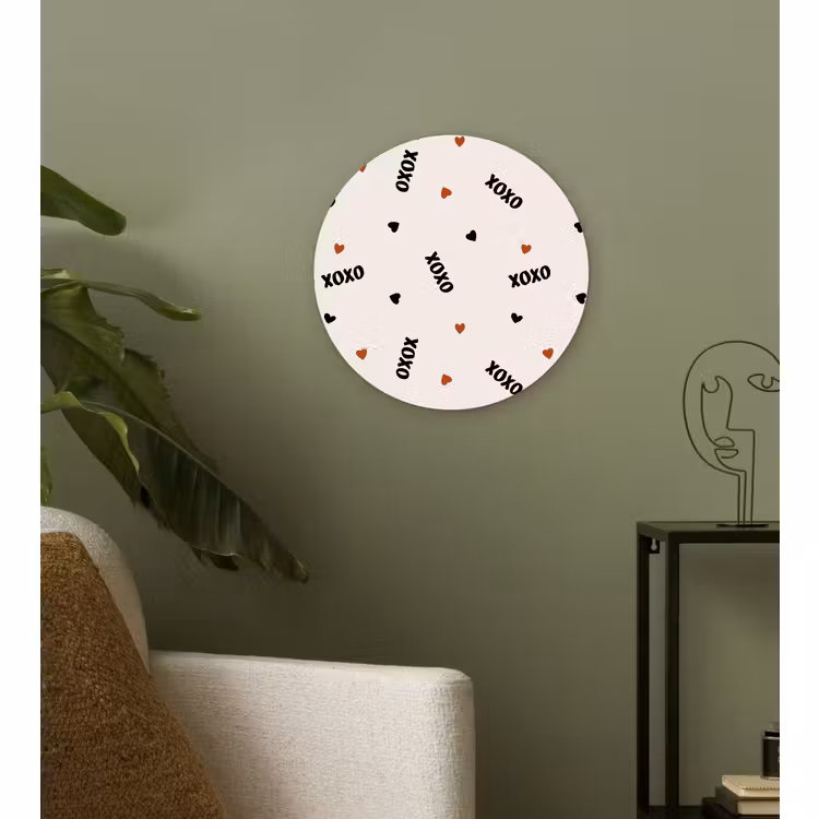 Wandcirkel - Glas - Beige - Hartjes - Patroon — 3