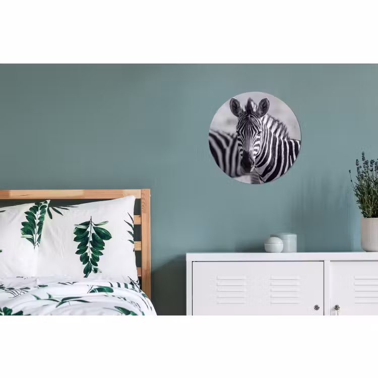 Wandcirkel - Aluminium - Zebra's - Zwart - Wit — 4