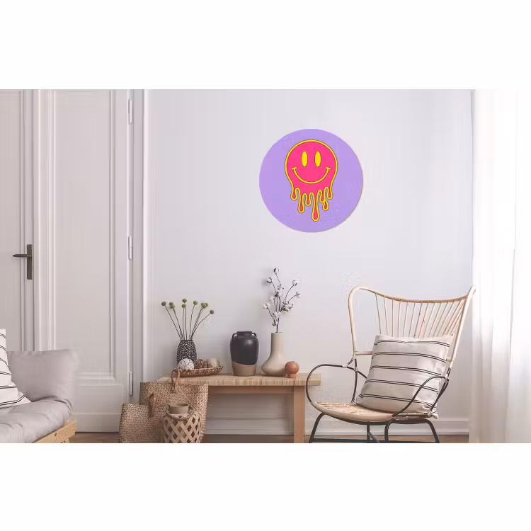 Wandcirkel - Aluminium - Smiley - Drip - Neon — 2
