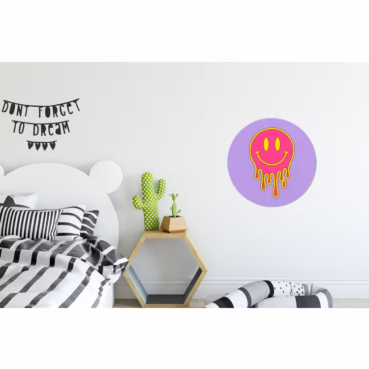 Wandcirkel - Aluminium - Smiley - Drip - Neon — 5