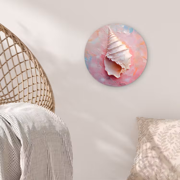 Wandcirkel - Glas - Schelp - Pastel - Pink — 5