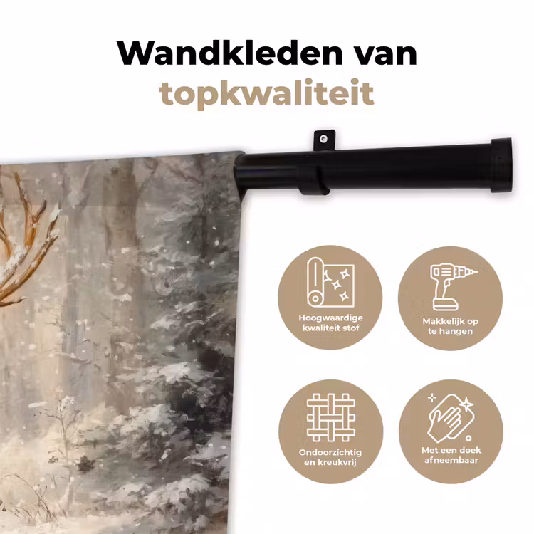 Wandkleed - Kerst - Rendier - Winter - Krans — 3